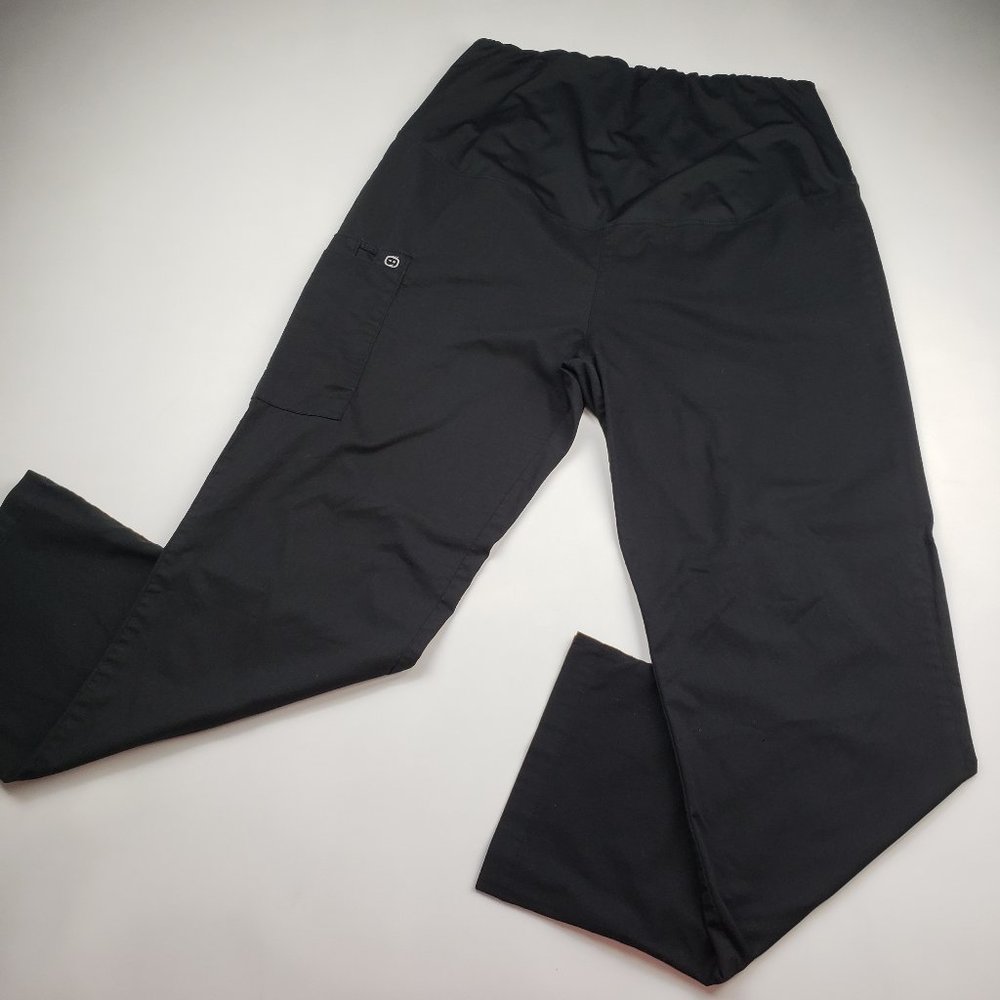 WonderWink WonderWork  Maternity Black Scrub Pants Size Large